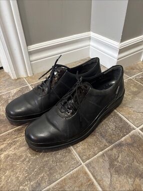 Mephisto Black Leather Lace-Up Comfort Shoes
